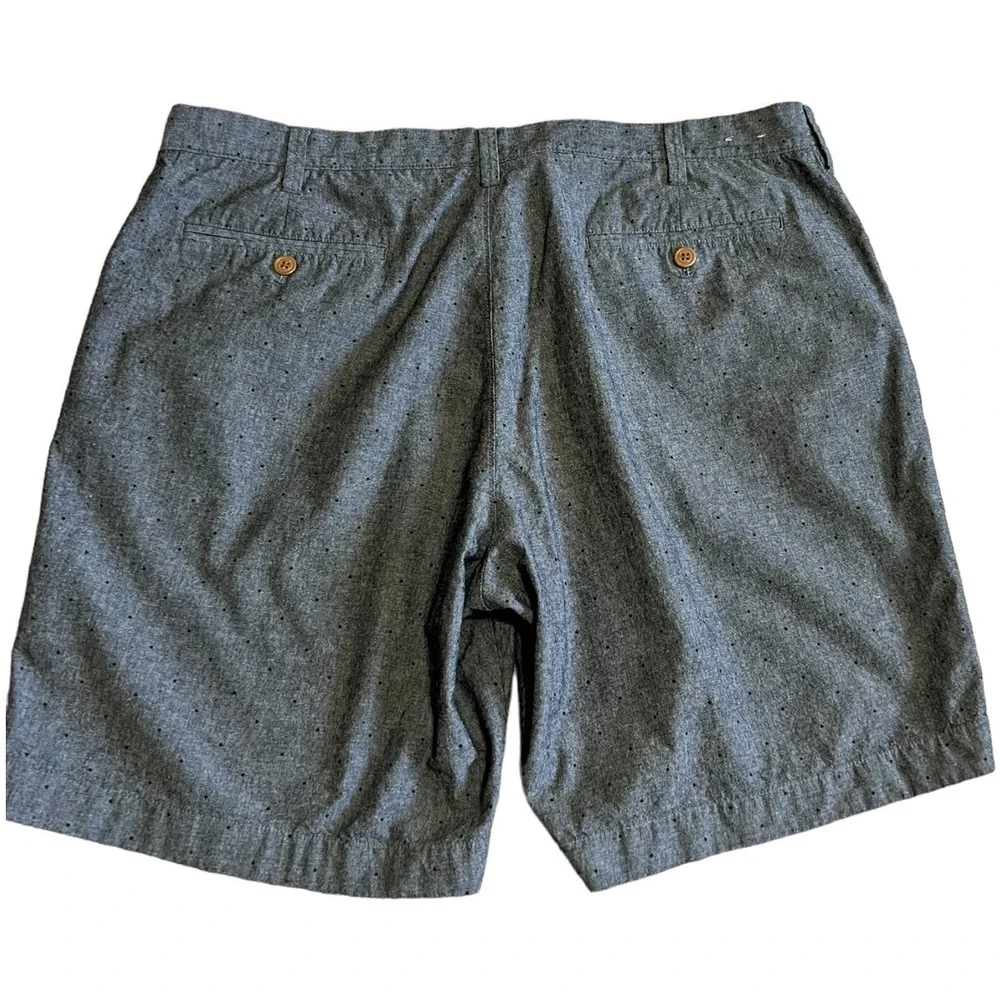 J.Crew Gramercy Shorts 38 Gray Chambray Speckled Cotton Flat Front Casual Summer
